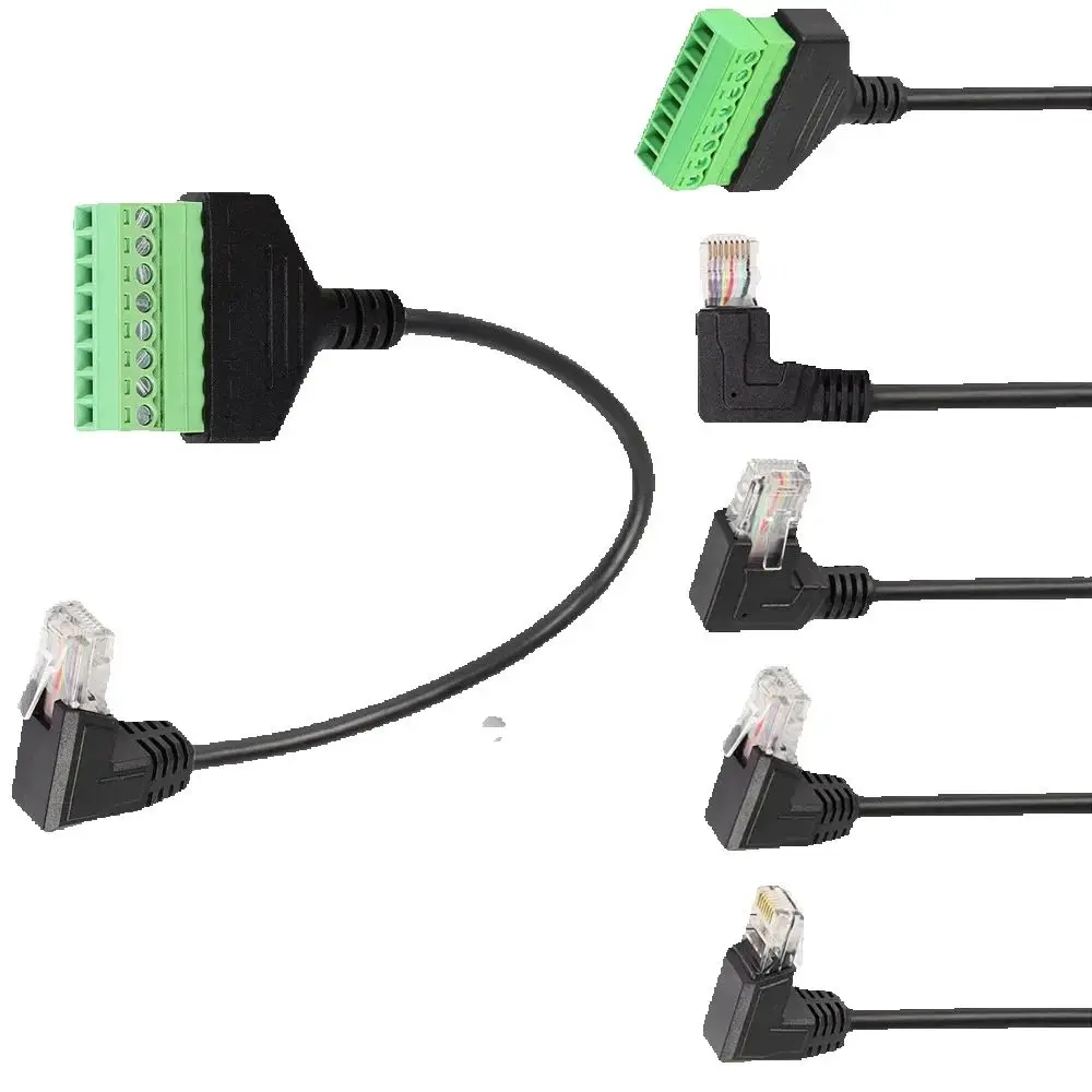 Rj45 a bloque de terminales de tornillo conector 8p Ethernet Rj45 macho hembra a Cable adaptador de red de Terminal de tornillo de 8 pines para CCTV DVR - imagen 2