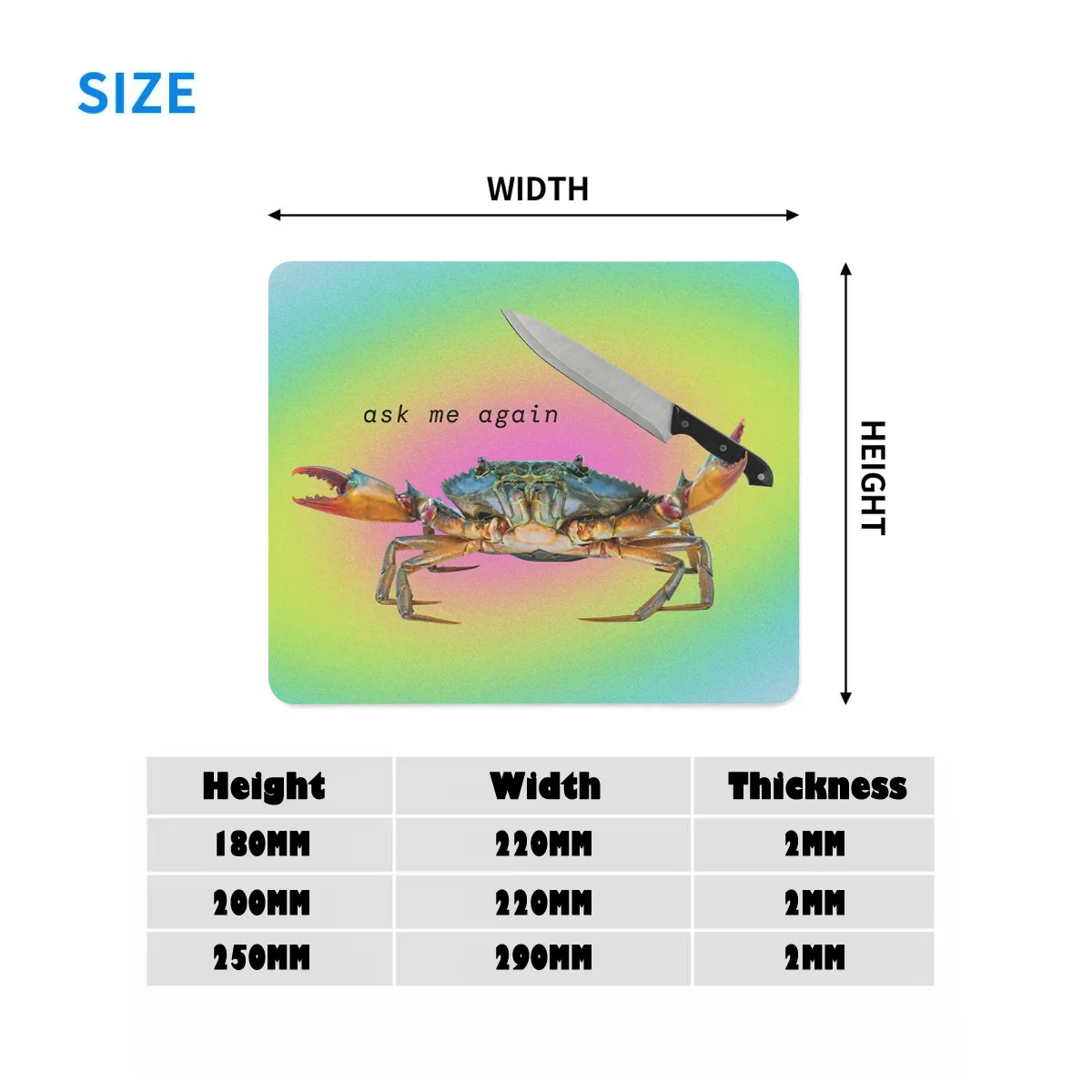 Alfombrilla de escritorio divertida y creativa de cangrejo para Gamer, alfombrilla para ratón de Anime pequeño mona para ordenador de juegos, alfombrilla antideslizante, cojín para teclado, alfombra de oficina para PC - imagen 5