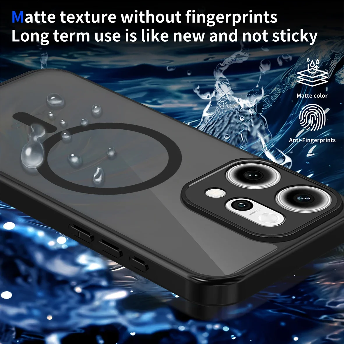 Para OPPO Reno 14 13 12 Reno14 Reno13 F Pro 13F 14F 12F funda con revestimiento magnético Airbag suave mate transparente cubierta trasera a prueba de golpes - imagen 4