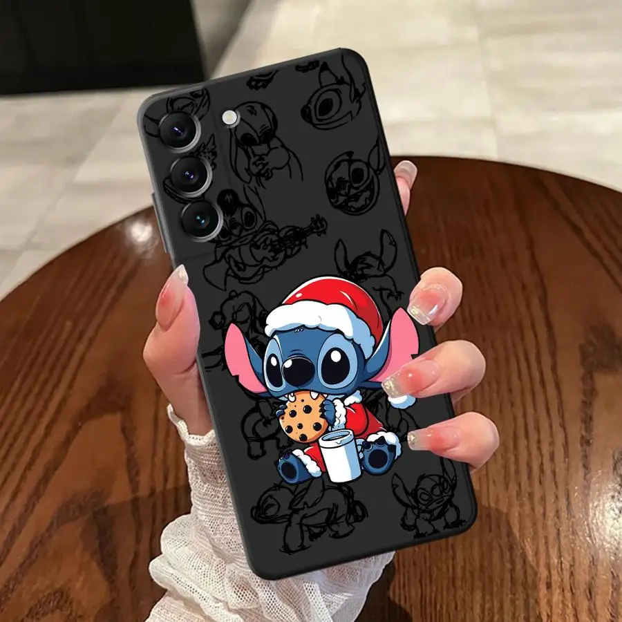Funda de teléfono suave negra con puntada de dibujos animados de Navidad para Samsung Galaxy A25 A71 A26 A72 A36 A24 A55 A41 A23 A53 A22 A52 A51 - imagen 2