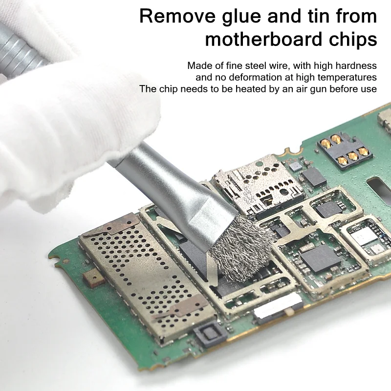 Cabezal de cepillo de limpieza PCB de placa base de TE-158 para herramientas de reparación de teléfonos móviles, cepillo de cepillado duro, cepillo de limpieza de aceite de soldadura - imagen 2