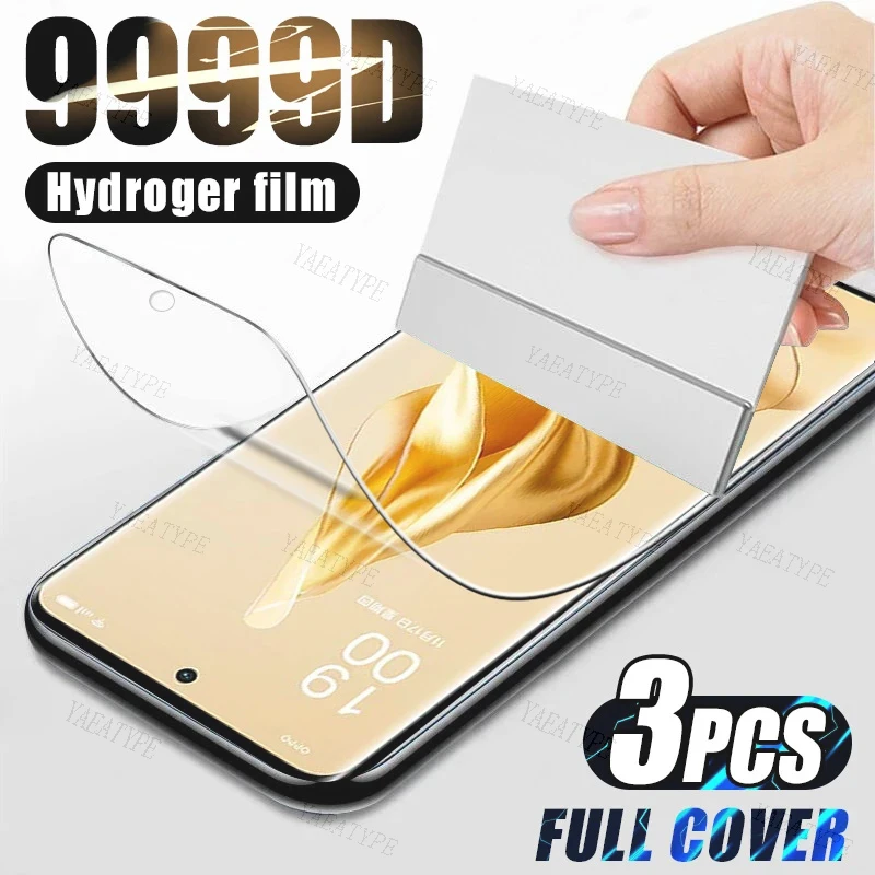 Película protectora de pantalla de hidrogel, 3 piezas, para OPPO Reno11 Pro, A79, A2m, A2X, A18, A38, A58, A78, A98, F23, A1X, A1, A56S, Reno9, A K11X