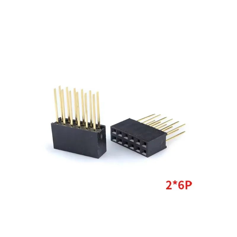 10 Uds 2,54mm doble fila hembra Pin largo 11mm placa PCB Breakaway conector de enchufe 2x3 2x4 2x6 2x8 2x10 2x18 2x20 pines - imagen 4