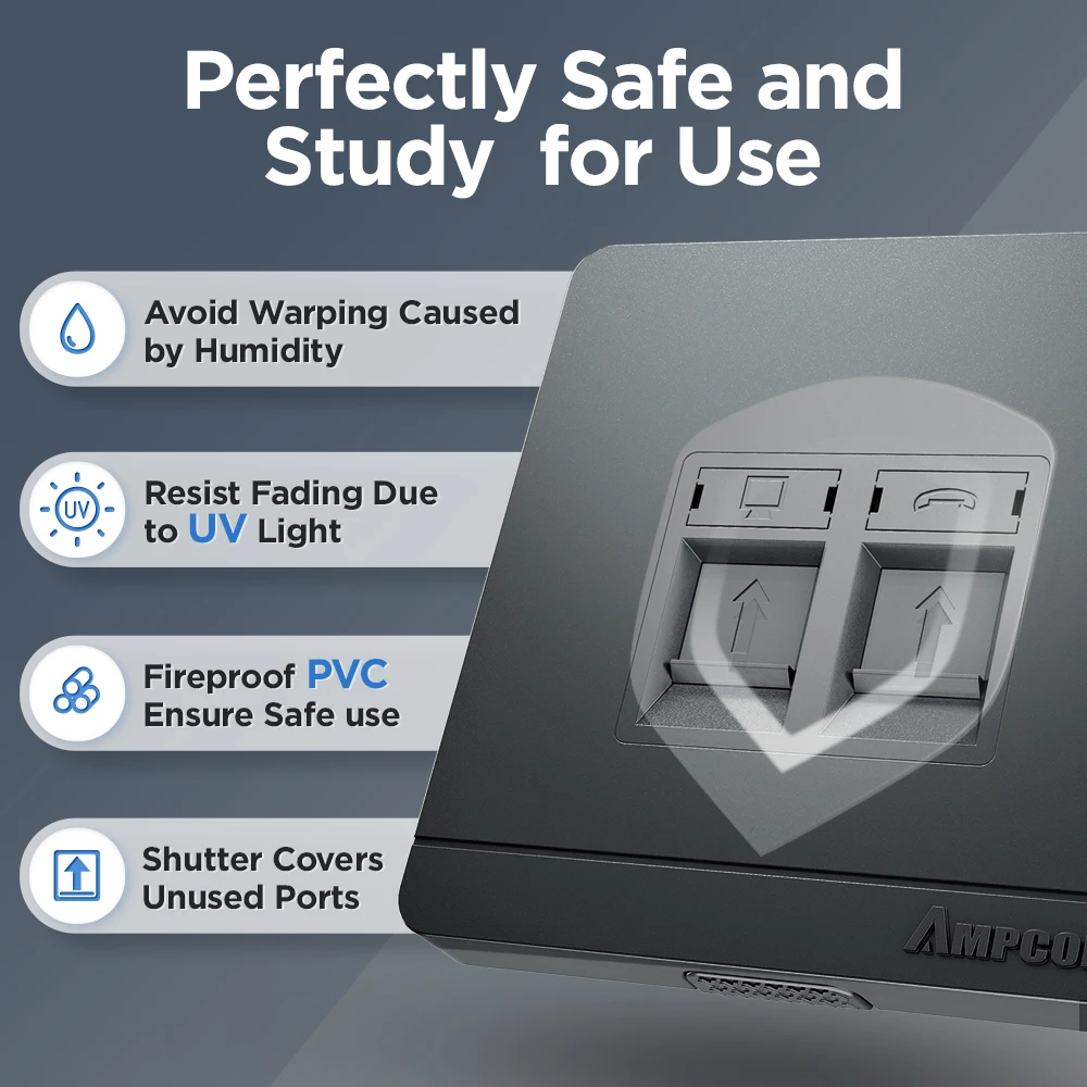 tomada de placa frontal de pared placa de pared gris 1 puerto 2 puertos 4 puertos red toma de teléfono Panel de montaje de salida para RJ45 RJ11 - imagen 5