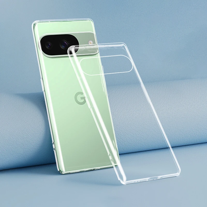 Funda de teléfono básica transparente de TPU para Google Pixel 9 Pro 9Pro XL 9A 5G Coque transparente Simple Funda trasera de silicona suave Funda Original - imagen 2