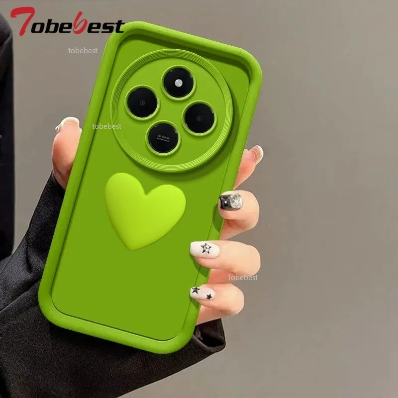Funda protectora de silicona con forma de corazón de amor para Xiaomi Redmi 14C Note 14 Pro Plus 4G 5G - imagen 3
