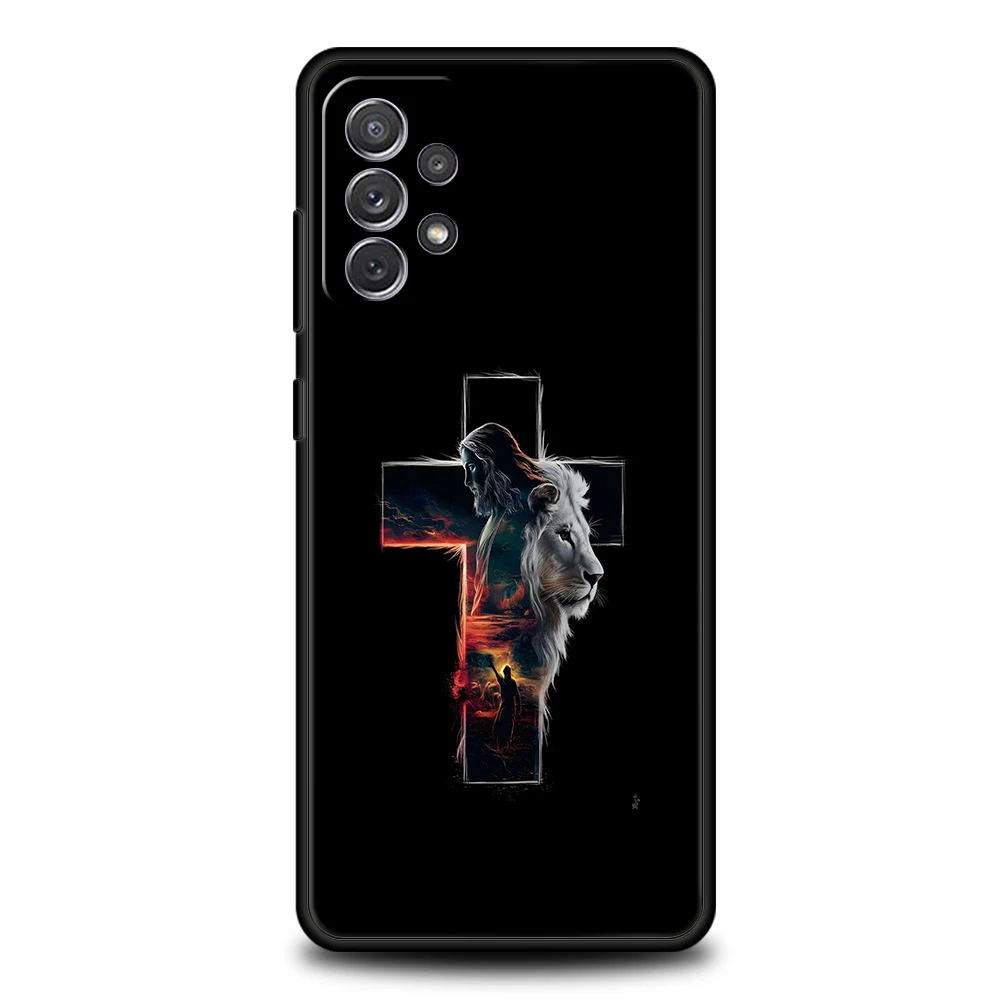 Funda de teléfono para Samsung A15 A13 A35 A55 A51 A71 A41 A31 A03S A05 A17 A23 A25 A33 A53 A73 5G A07 4G cubierta Cristo Cruz Cristiana - imagen 4