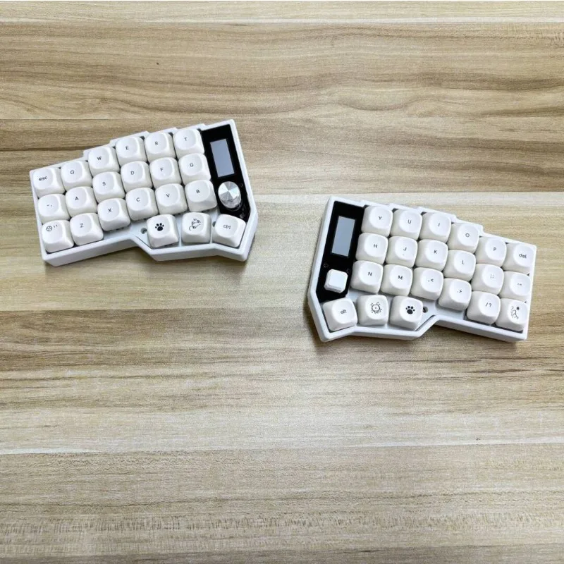 Corne-Teclado inalámbrico dividido, Bluetooth, Hotswap ZMK, con perilla de Joystick, pantalla NiceView, Teclado mecánico ergonómico RGB para juegos - imagen 4