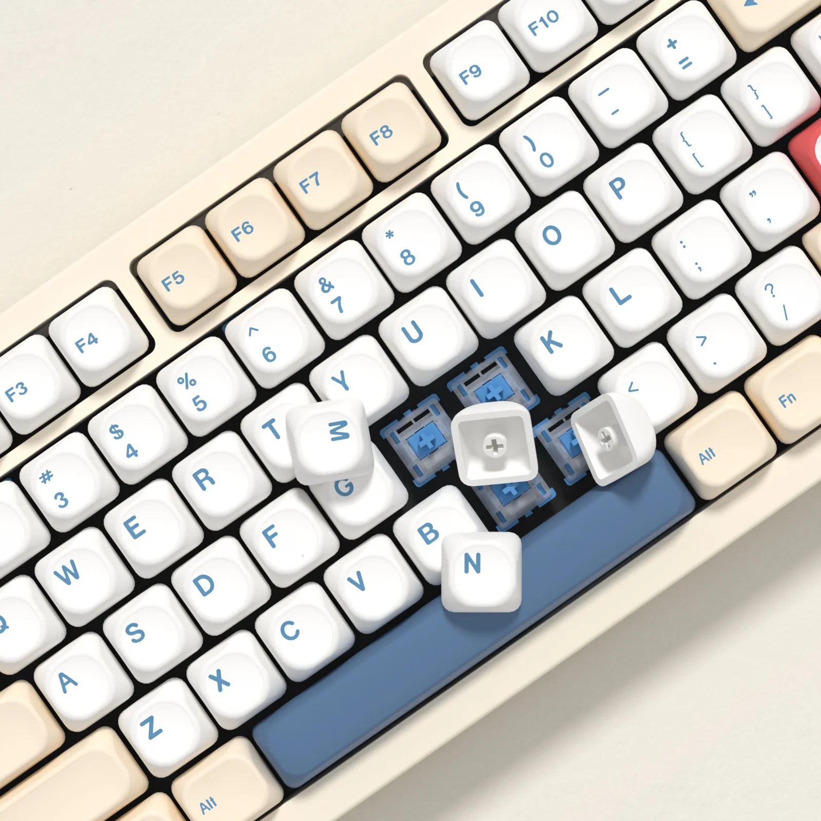 KBDiy GMK teclas de leche de soja Retro perfil KOA PBT teclas para Aula F75 F99 F87 Pro mad 60he 68he tapa de tecla Teclado mecánico para juegos aula F87 F108 F99 Pro ACE60 ACE68 RAINY75 AK74 gx87 crush80 raven68 mad 6 - imagen 4
