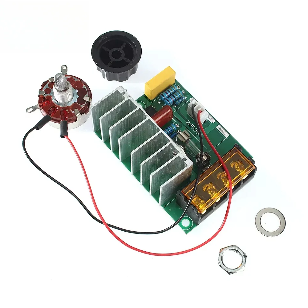 Controlador de velocidad del Motor ajustable de voltaje SCR de alta potencia, 4000W, 220V CA, Control de atenuación, regulador de termostato de voltaje - imagen 2