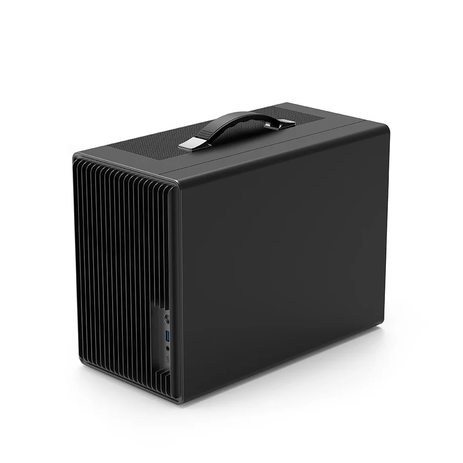 Power Train P40 MATX funda de malla portátil DIY Mini compacto ITX tipo c juego de escritorio chasis de computadora compatible con tarjeta gráfica de 350mm - imagen 5