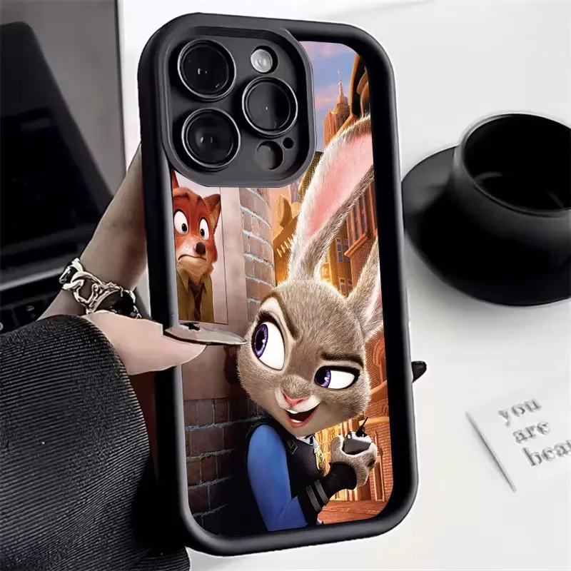 Funda de silicona suave para teléfono, carcasa de dibujos animados de Anime Zootopia, Judi, Nick Rabbit, policía, iPhone 16, 15, 14, 13, 12, 11Pro, Max, X, XR, XS, Max, SE2 - imagen 2