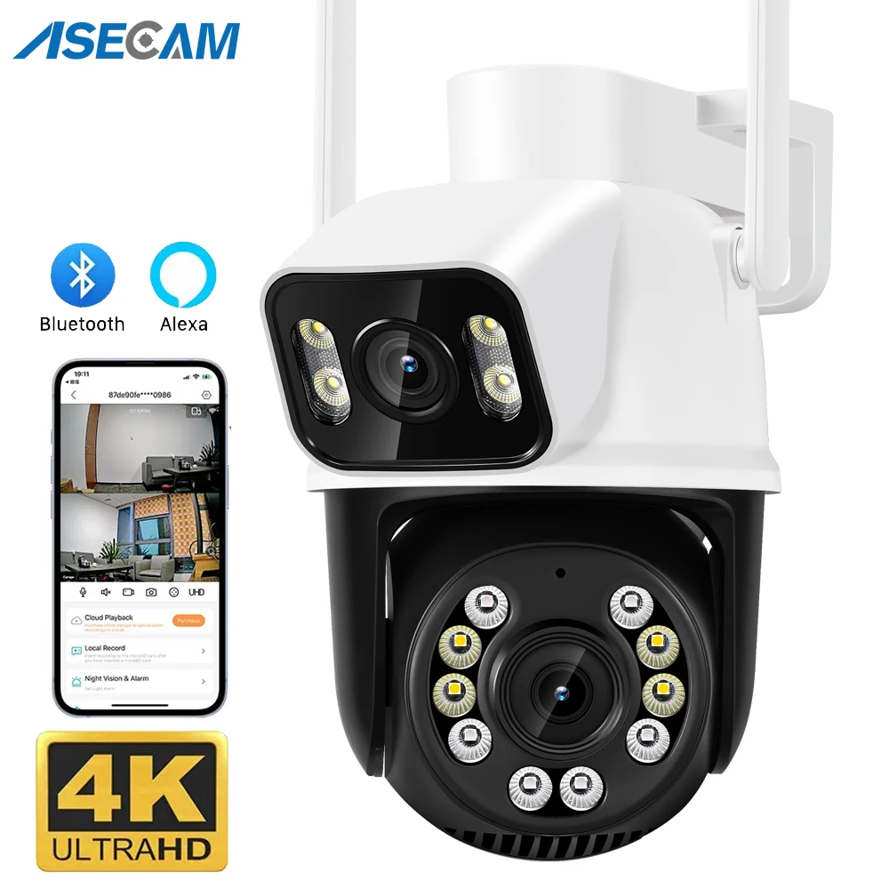 camara vigilancia wifi, 8MP 4K PTZ, lente Dual, pantalla Dual, IA, detección humana, seguimiento automático, iCSee, novedad - imagen 2