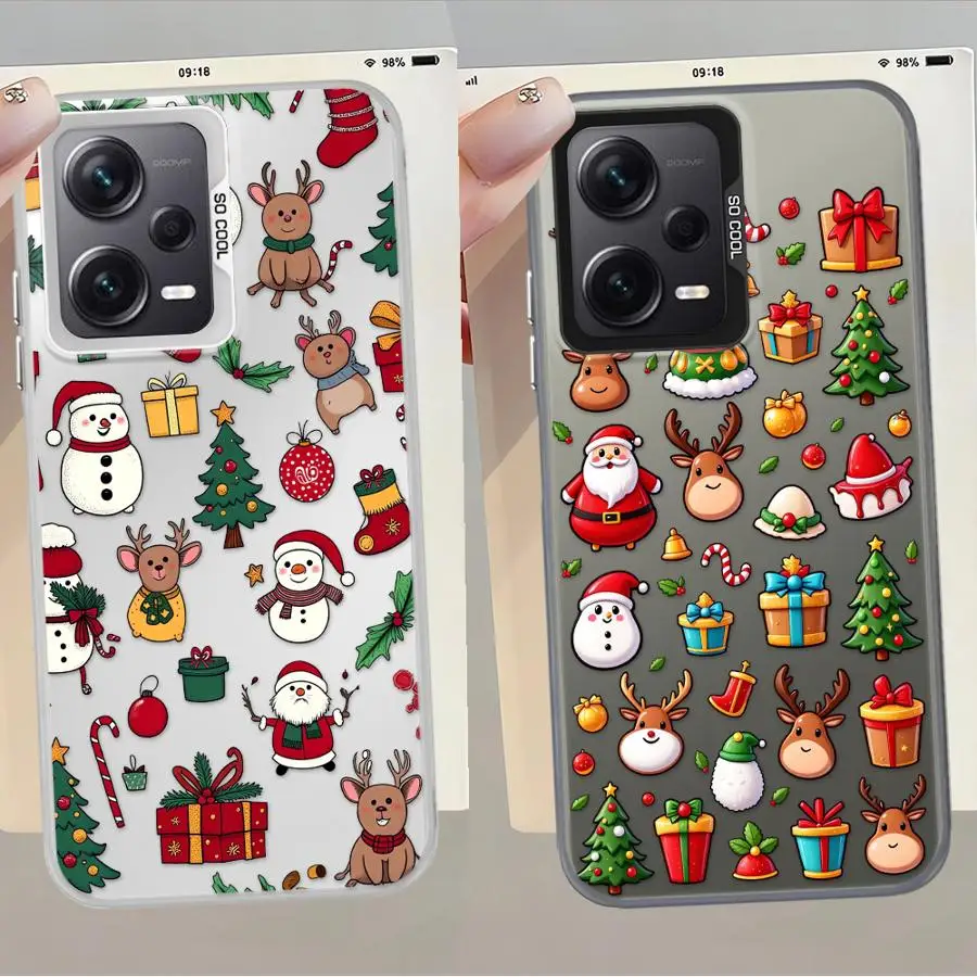 Funda con patrón de árbol de Navidad de dibujos animados para Xiaomi Redmi K60 13C 10C 9T 14C A5 A1 A2 Plus 9C 12C, funda trasera para teléfono - imagen 5