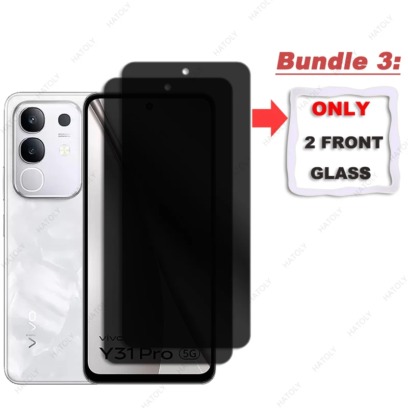 Protector de pantalla de privacidad para vivo Y31 Pro, cristal para vivo Y31 Pro 5G, Protector de lente de cámara de vidrio antiespía, vidrio antideslumbrante