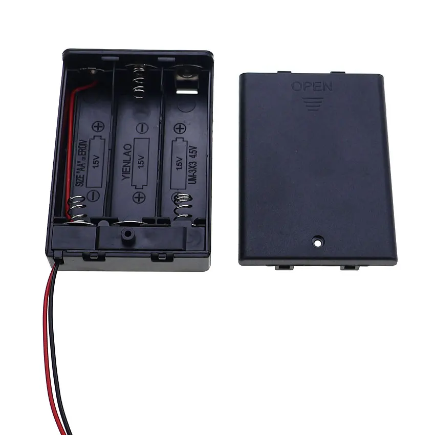 YuXi 1 pieza 3x AA AA soporte de batería caja de almacenamiento con interruptor y cubierta PH2.0 XH2.54 Dupont SM Cable de Terminal de enchufe USB - imagen 4