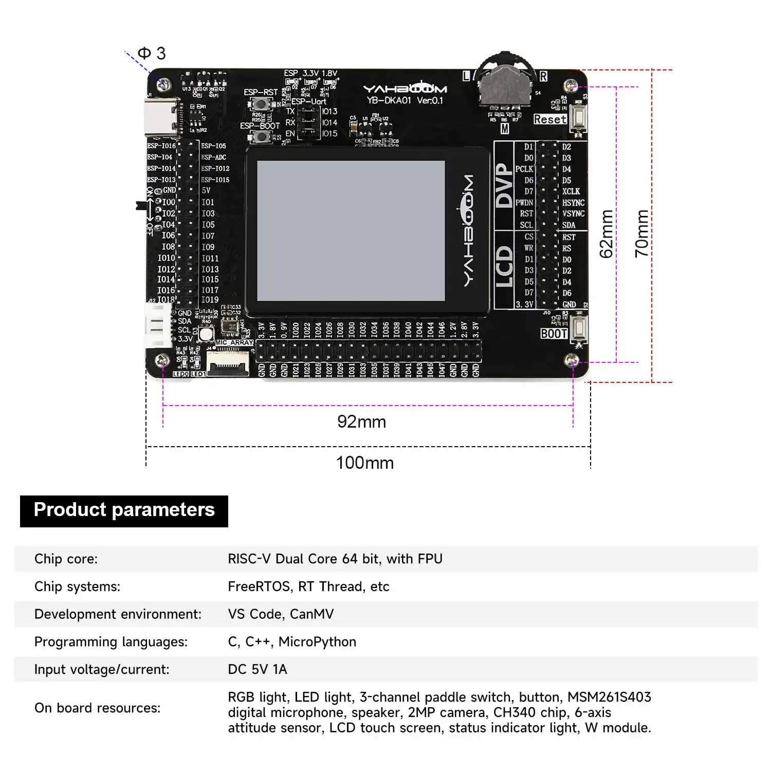 Yahboom K210 Kit de desarrollador compatible con programación MicroPython en idioma C para reconocimiento Visual AI detección facial de aprendizaje profundo - imagen 5