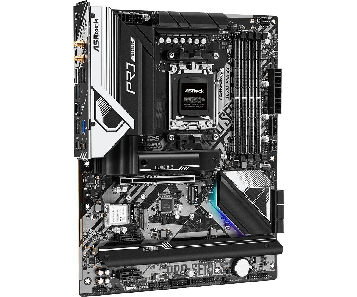 Placa base ASROCK X670E Pro RS compatible con AMD X670 Socket AM5 Ryzen 9 7950X 7 7800X3D 7700X 5 7600X CPU DDR5 M.2 SATA3 ATX - imagen 4
