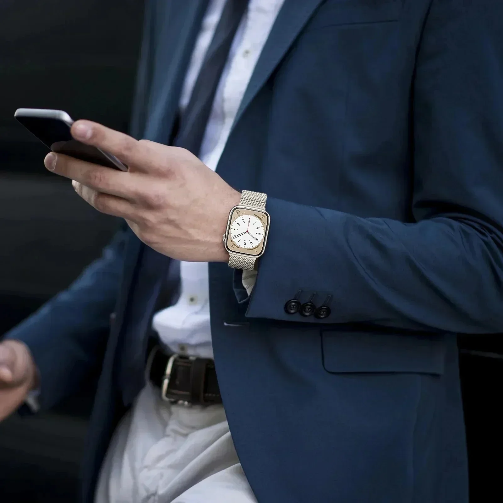 Caja de reloj + correa para apple watch ultra 2, banda de 49mm, 44mm, 45mm, 40mm, 41mm, pulsera Milanese Loop, correas iwatch series 9 8 7 6 SE 5 - imagen 4