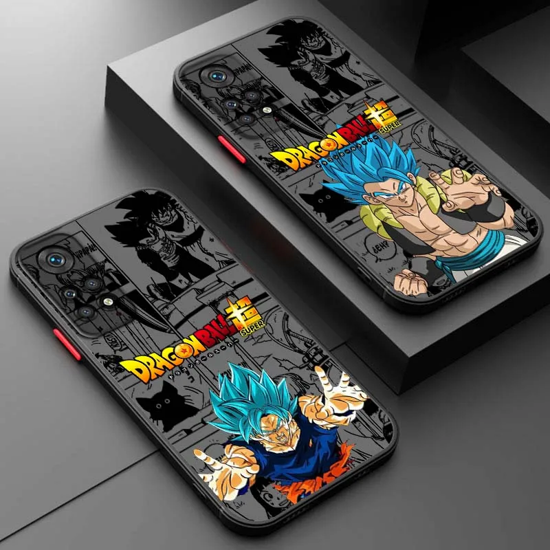 D-Dragon Ball Saiyan Anime Art para Xiaomi Redmi Note 14 13 12 11 10 9 Pro Plus 4G 5G funda de teléfono translúcida esmerilada