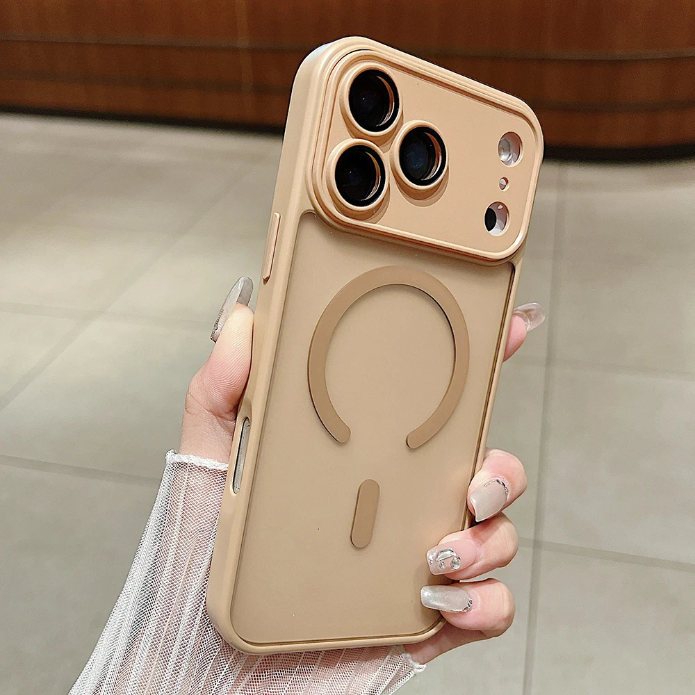 Para Magsafe funda de teléfono translúcida mate magnética para iPhone 17 16 15 14 13 12 Pro Max Air Plus fundas de carga inalámbrica de lujo, funda para iphone 17 16 15 pro max - imagen 5