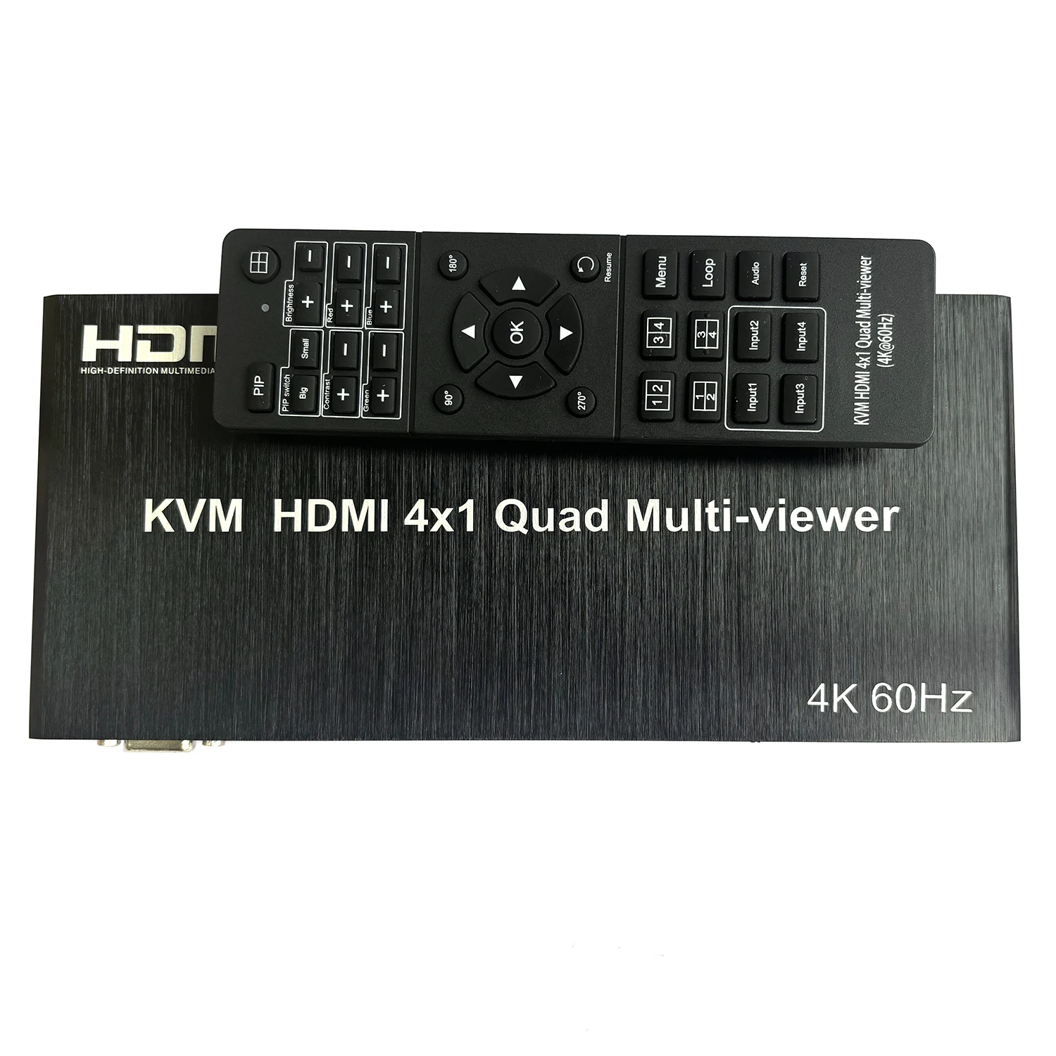 4K 60Hz KVM 4x1 HDMI Pantalla cuádruple Multivisor 4 en 1 Salida Soporte Rotación de pantalla PIP Teclado USB Ratón, Ratón a través de 4 portátiles - imagen 2