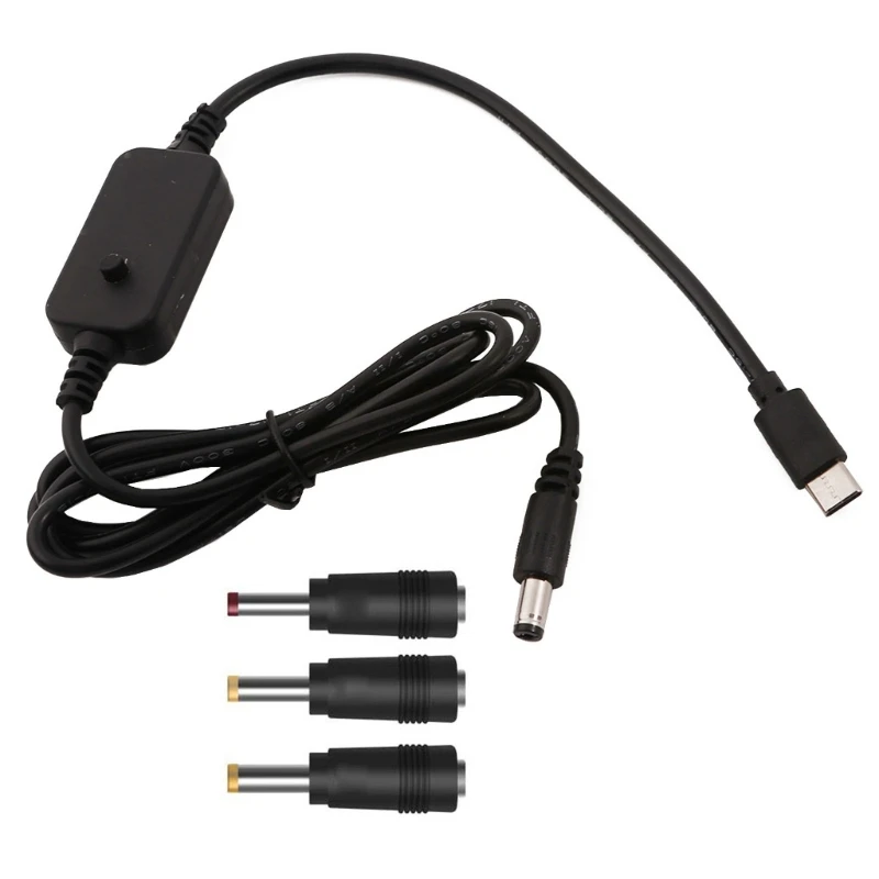 USB tipo C a 2,5x0,7mm, 3,5x1,35mm, 4,0x1,7mm, cable de alimentación con voltajes ajustables para enrutadores LED, 5,5x2,1mm,5V, 9V, 12V, 15V, 20V - imagen 2