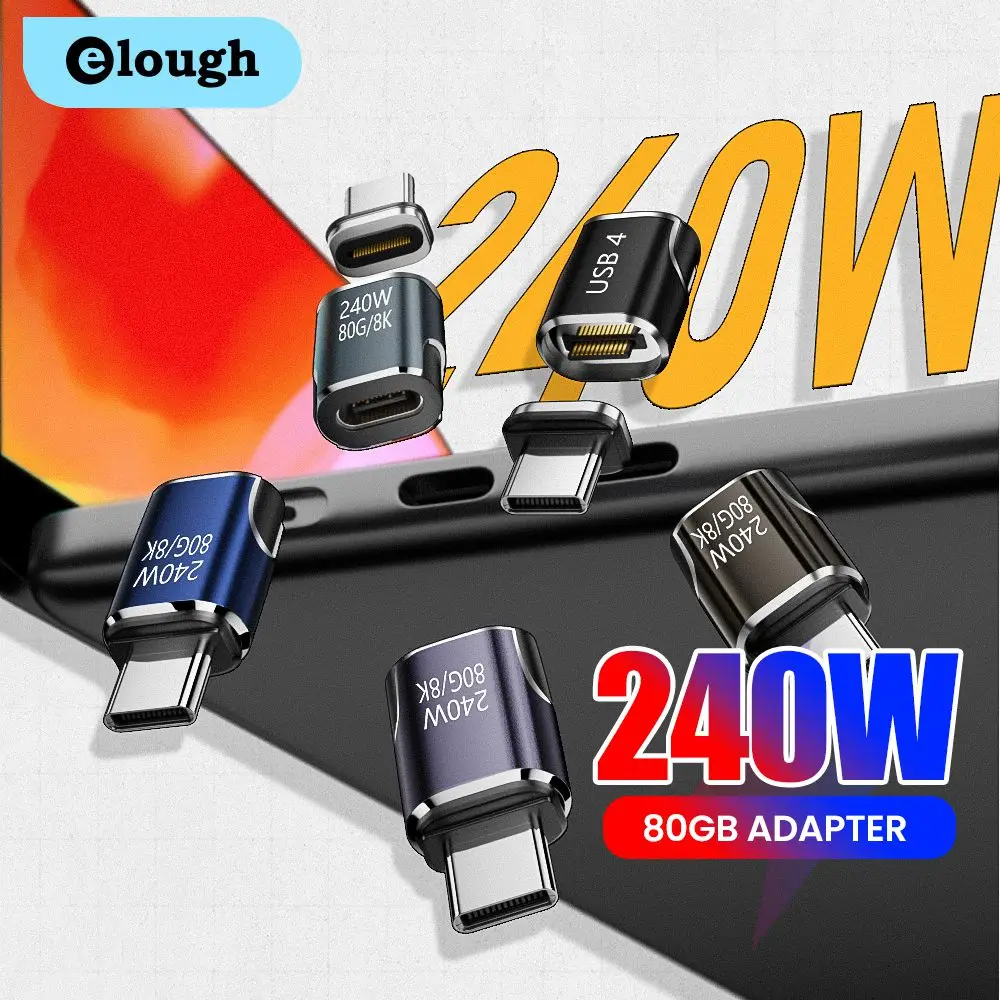 Adaptador USB 4,0 magnético USB C a tipo C PD 240W convertidor magnético de carga rápida 80Gbps 8K @ 60Hz adaptador de USB-C para iPhone 15 16 - imagen 3