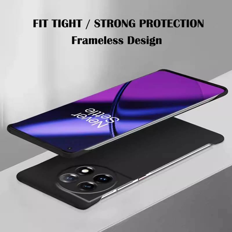 Funda trasera de PC dura sin marco de Color puro Silm sólido para Oneplus 13 13R 12 12R 11 11R fundas ultrafinas a prueba de golpes - imagen 2