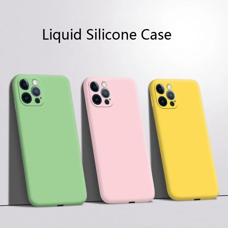 Funda de teléfono colorida de silicona líquida para iPhone 11 12 13 mini 14 15 Pro 7 8 Plus X XR XS Max SE 2020 cubierta trasera suave a prueba de golpes - imagen 3