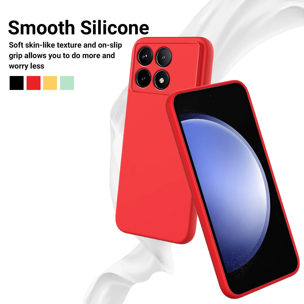 Funda de silicona para POCO F6 Pro 5G, carcasa protectora con correa de silicona líquida para Xiaomi POCO F6 Pro - imagen 3
