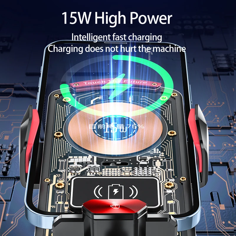 Soporte de cargador inalámbrico para coche de 15W, soporte de carga con enchufe magnético de detección automática de 66W para Iphone 17 16 15 14 13 12 Pro Max Samsung Mount - imagen 5