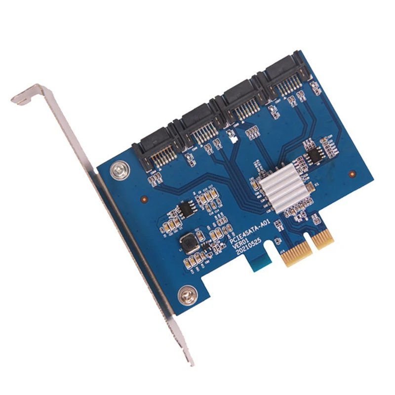 Tarjeta de expansión PCIE a SATA 3,0, adaptador de controlador PCIE SATA, tarjeta adaptadora de disco duro SATA IPFS de 4 puertos - imagen 5