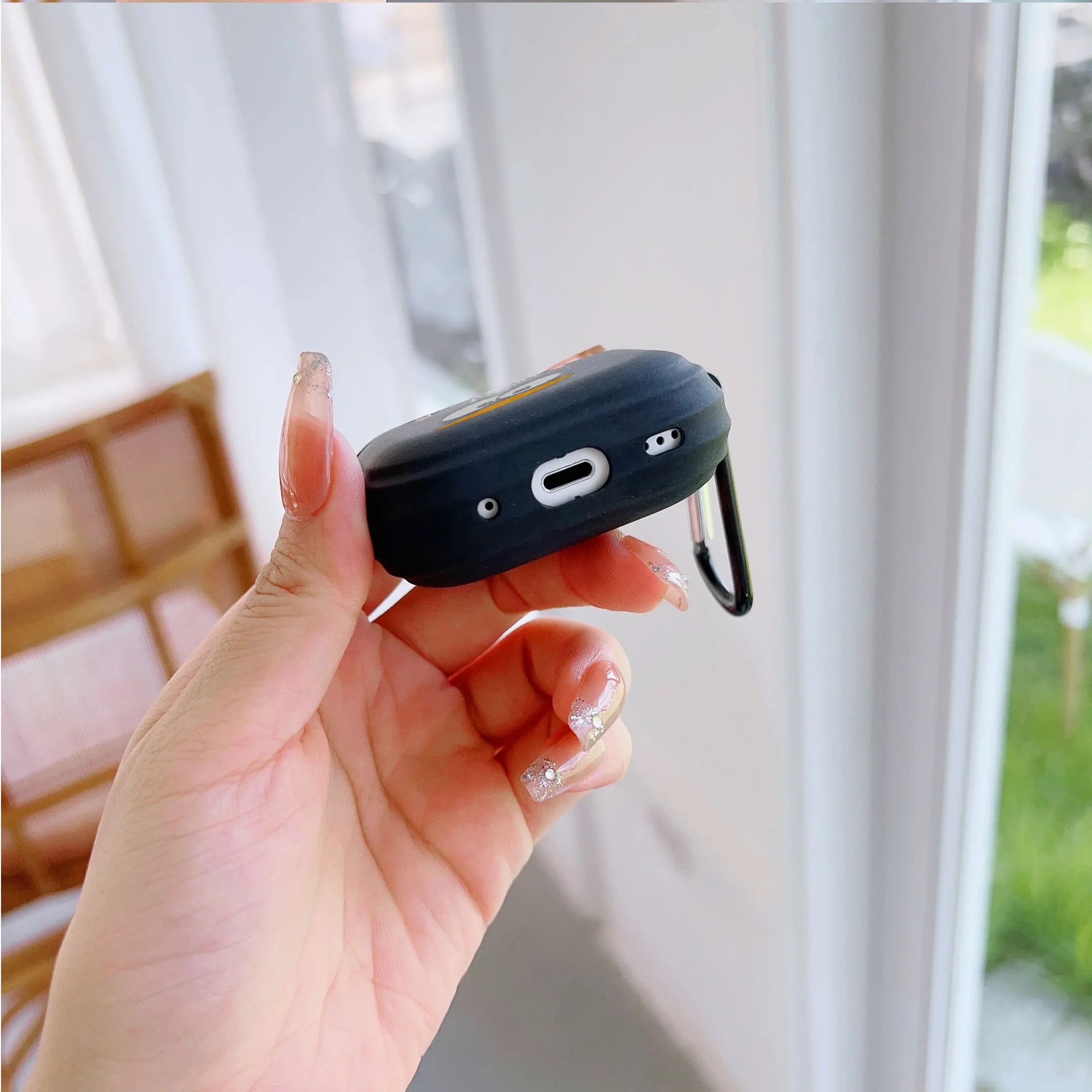 Para Airpod Pro2 2 3 4 Funda para auriculares para Air Pods 4a generación Fundas para auriculares simples y lindas de moda negra - imagen 4