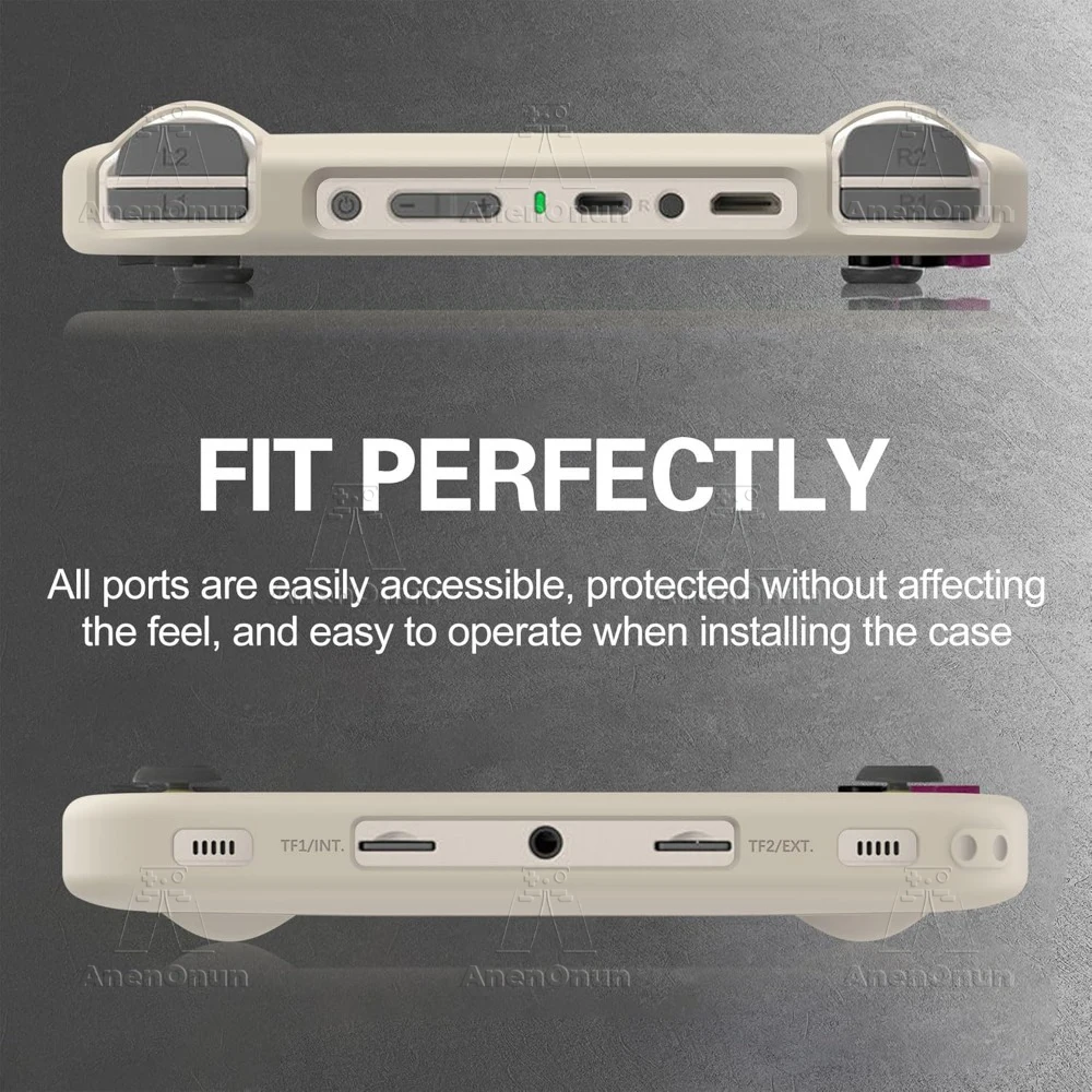 RG40XX H Funda protectora de ajuste completo con cordón anticaída, antiarañazos, antideslizante, funda suave de silicona blanca, accesorios para la piel - imagen 5