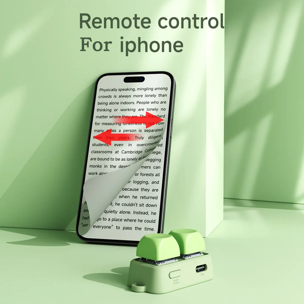 696 portátil Bluetooth Control remoto deslizar vídeos cortos Mini teclado doble botón E-book página Turner para tableta teléfono móvil - imagen 5