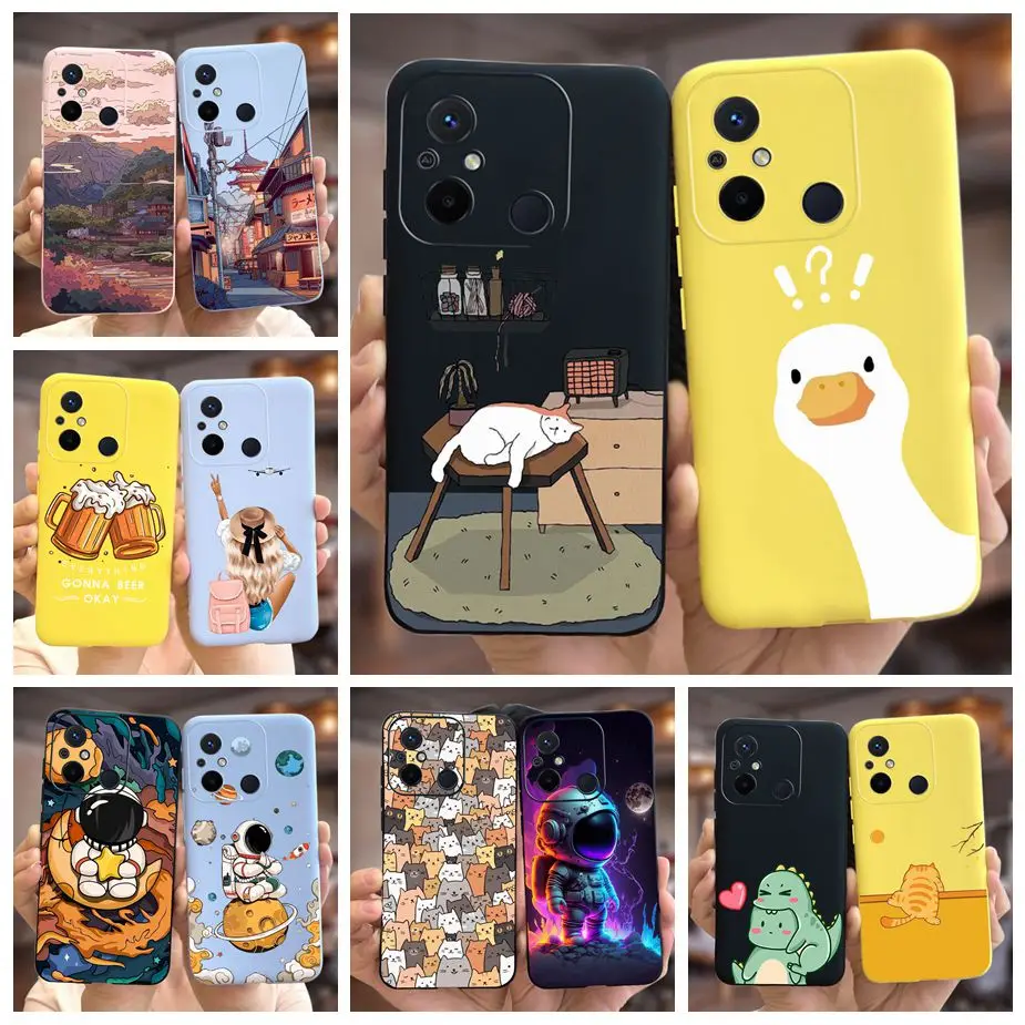 Para Xiaomi Redmi 12C funda elegante de dibujos animados funda de teléfono de silicona suave para Xiaomi Redmi 12C 12 C Redmi12C Fundas 6,71 ''parachoques