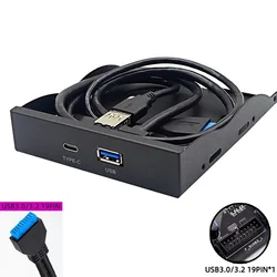 Panel Frontal USB 3.0 y Tipo C para Bahía de Disquete 3,5" PC