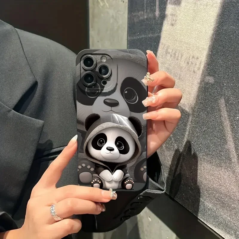 Funda de silicona con dibujo de pupila para iPhone, carcasa con dibujo de Panda para modelos 15, 14, 13, 12, 11 Pro Max, XS Max, XR, X, 7, 8 Plus y 15 - imagen 3