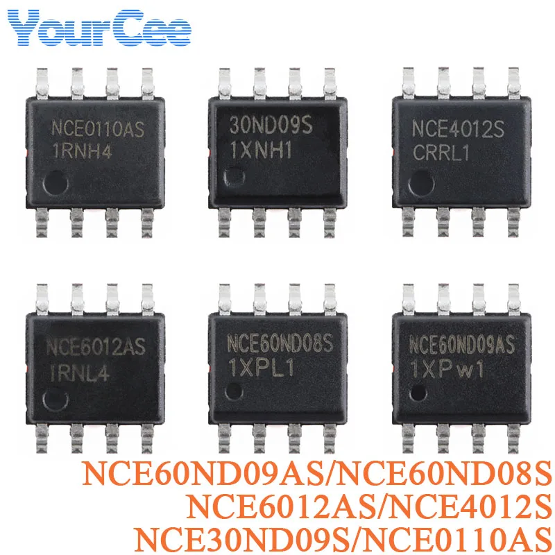 5 uds NCE60ND09AS NCE60ND08S NCE6012AS NCE4012S NCE30ND09S NCE0110AS SOP-8 60V 30V MOSFET transistores de efecto de campo Canal N