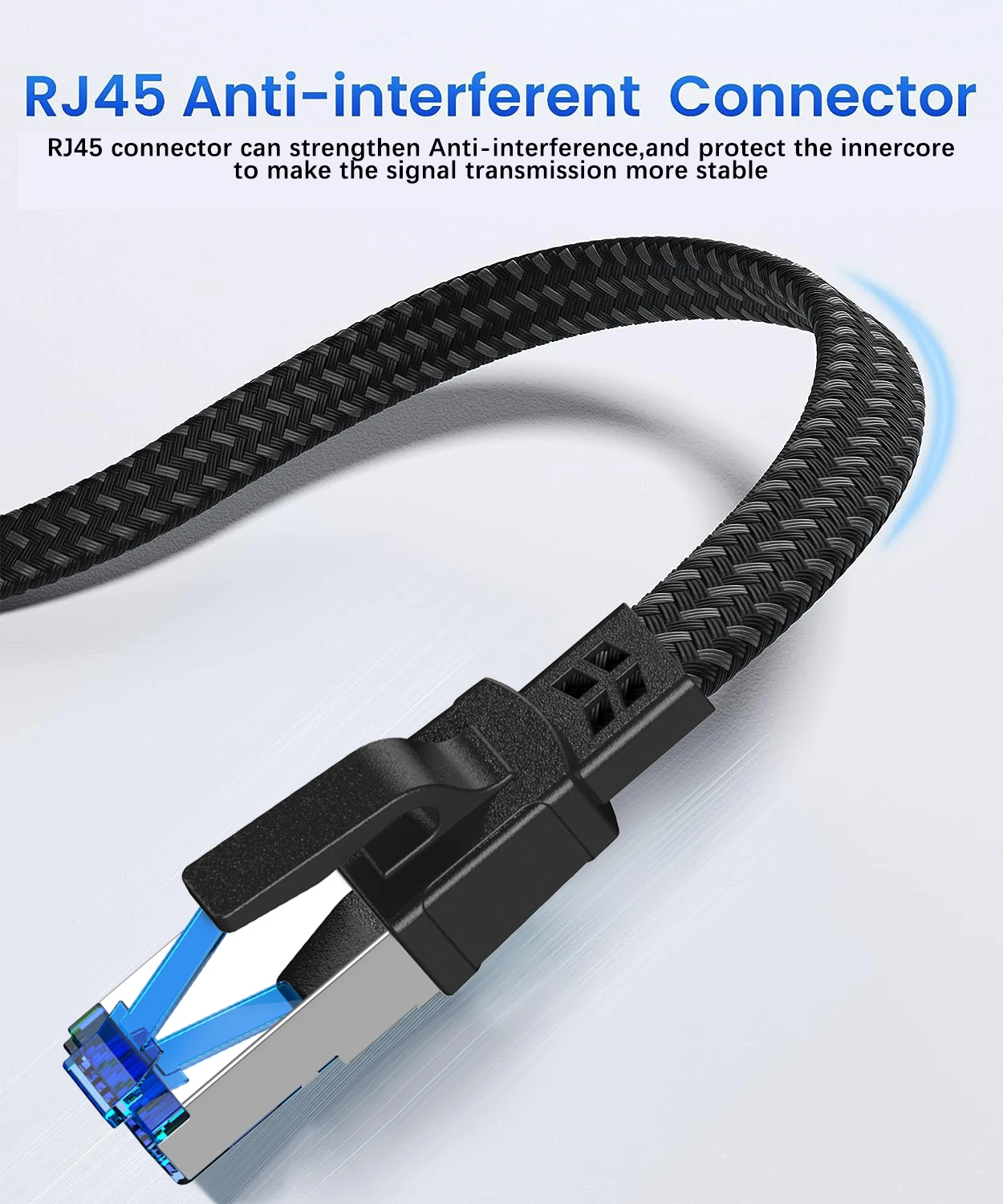 Cable Ethernet Cat8 10M 20M 30M 40Gbps 2000MHz Cable Lan de red de Internet para enrutador RJ45 Cable trenzado de nailon Ethernet Cat 8 - imagen 4