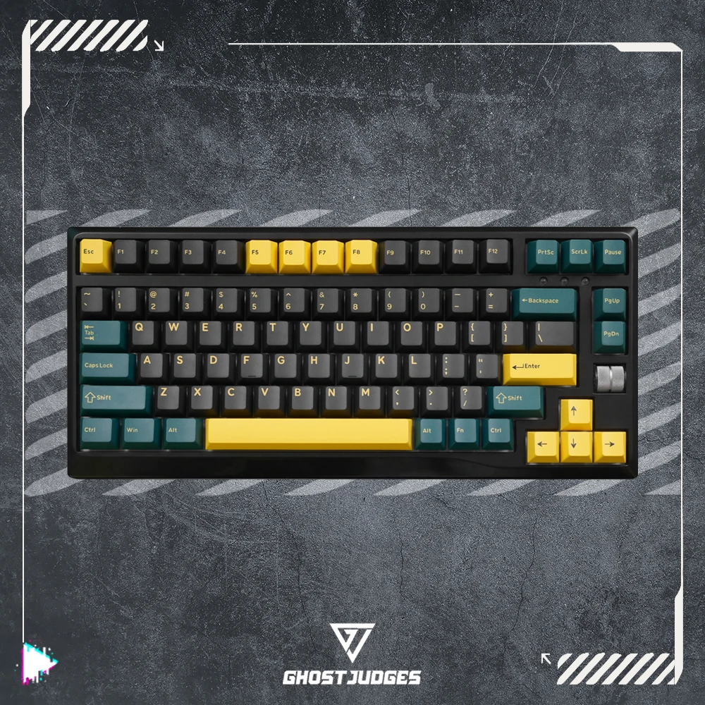 Ghost Judge Marrs Green Cherry PBT Doubleshot keycap para teclado mx 60, 65, 87, 104, xd64, bm60, bm65, XD68, XD60, negro y verde - imagen 2