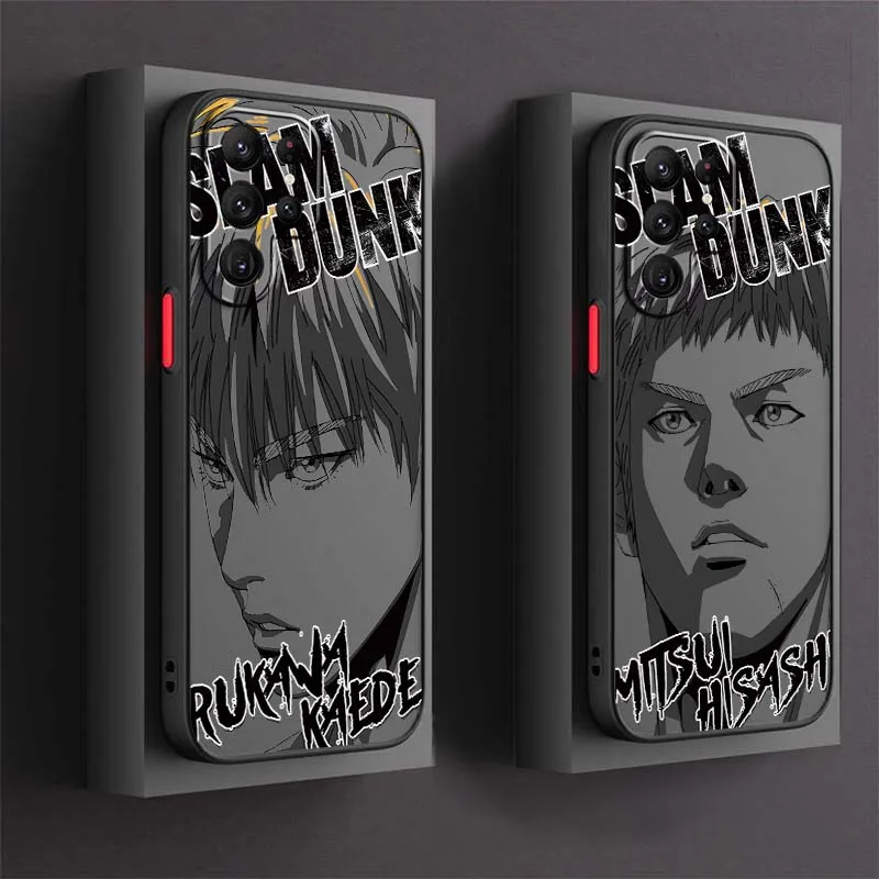 Anime SLAMS DUNKS funda de teléfono artística de lujo para Samsung A73 A72 A71 A55 A54 A53 A52 A51 A35 A25 A15 A14 5G esmerilado translúcido