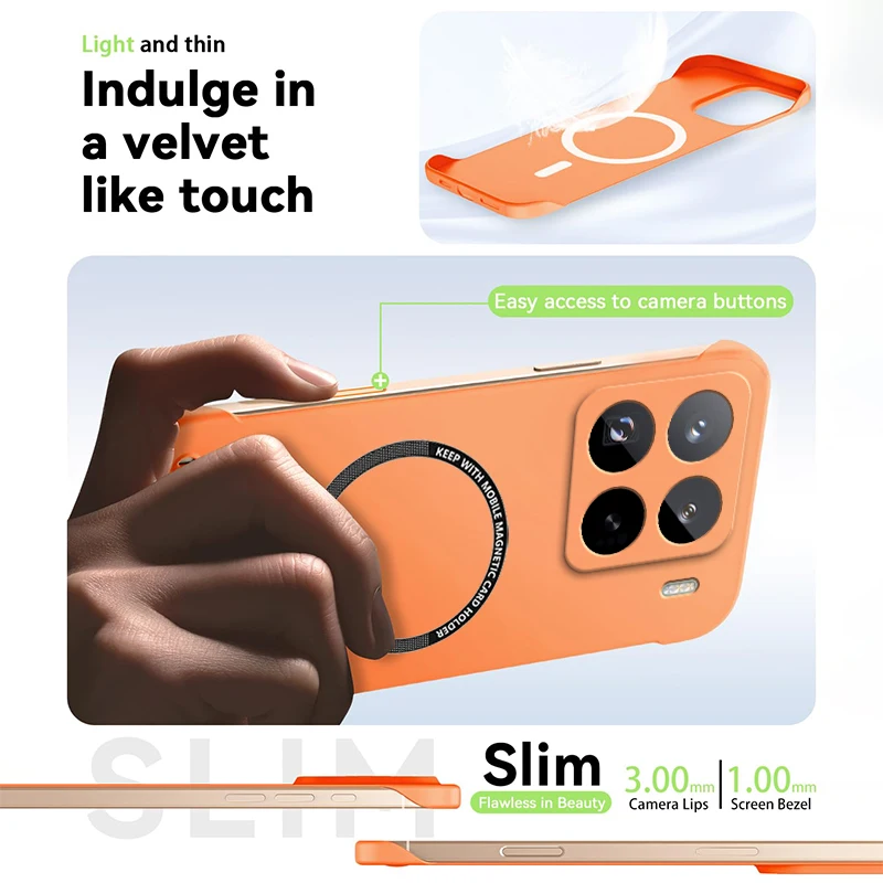 Fundas magnéticas delgadas para Xiaomi 15 15S Pro Ultra sin marco, cubiertas duras ligeras mate antiarañazos, armadura a prueba de golpes sin bordes - imagen 4