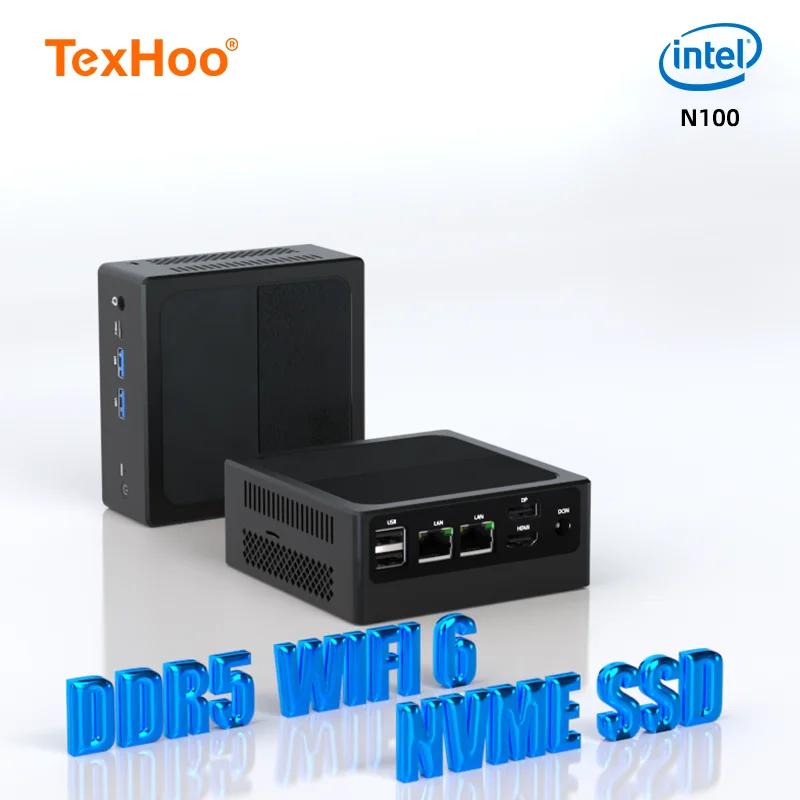 TexHoo Mini PC Intel N100 de doble banda WiFi6 BT5.2 16GB DDR5 512GB NVME SSD HDMI DP Dual LAN ordenador de juegos de escritorio Mini PC Gamer - imagen 2