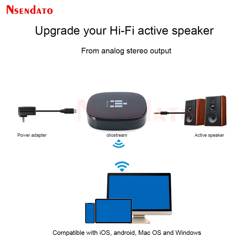 IEAST olio-adaptador inalámbrico para DLNA Airplay 2, receptor de transmisión de Audio y música, con Wifi, Bluetooth 5,0, 2,4G/5G, para Spotify y alexa - imagen 3