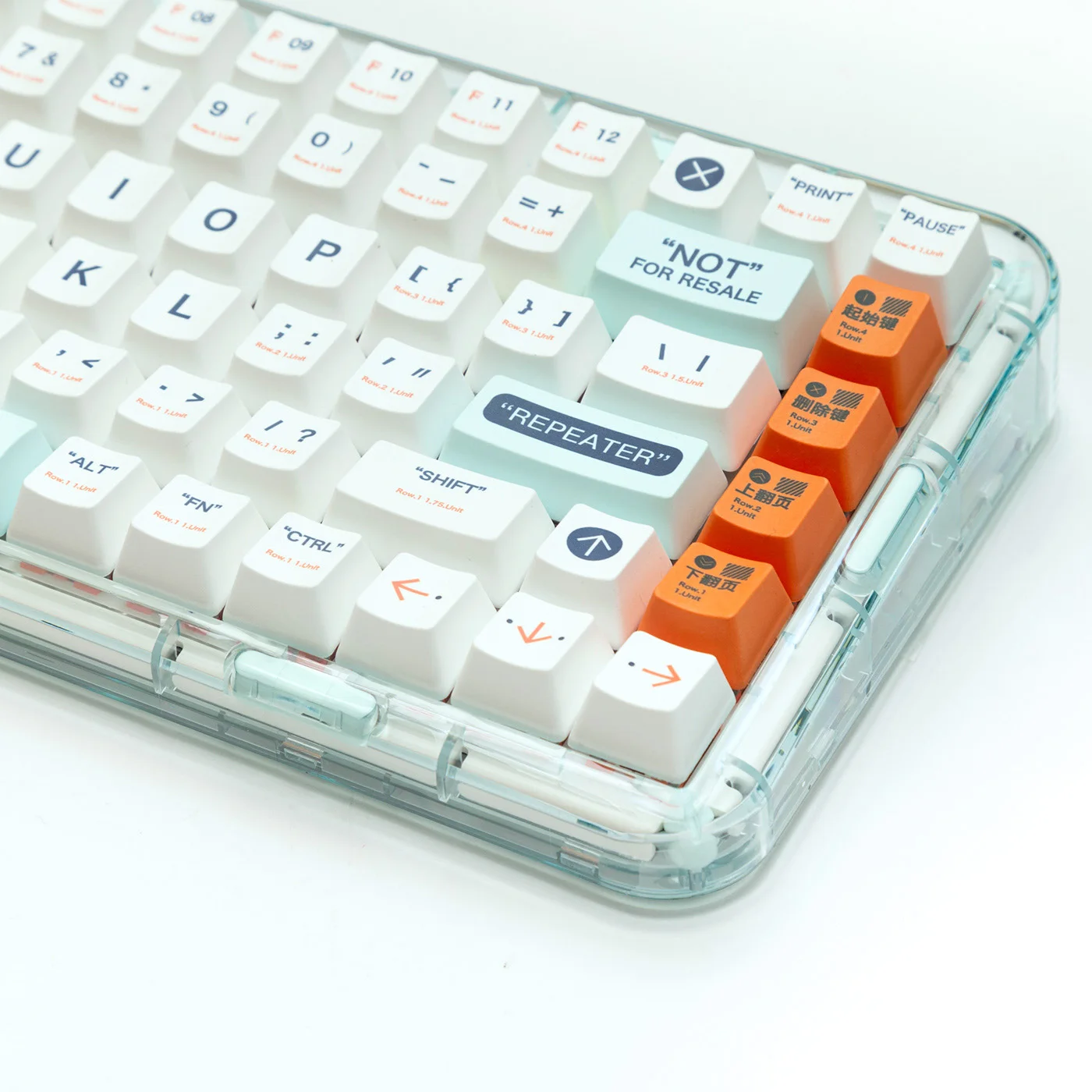 Teclas de plástico PBT de 135 teclas, teclas de tinte de teclado mecánico Sub perfil OEM blanco GK61 Anne Pro 2 - imagen 3
