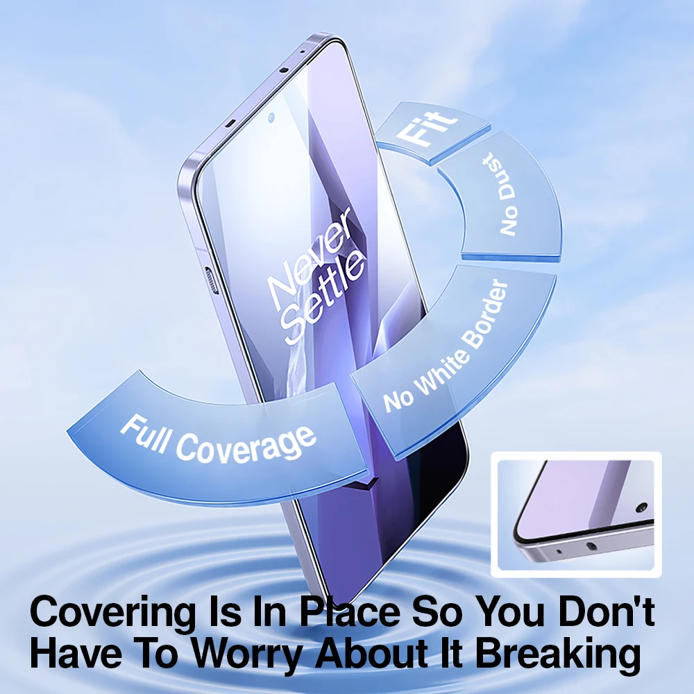 SmartDevil-Protector de pantalla de película de vidrio templado, sin polvo, para OnePlus ACE 5 pro 5, cobertura completa, transparente, antihuellas - imagen 2