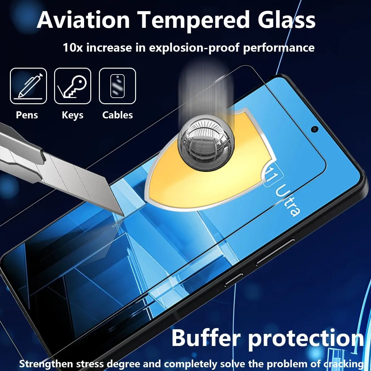 Para ZenFone 11 Ultra 2/4 Uds HD Protector de pantalla de vidrio templado 9H - imagen 4