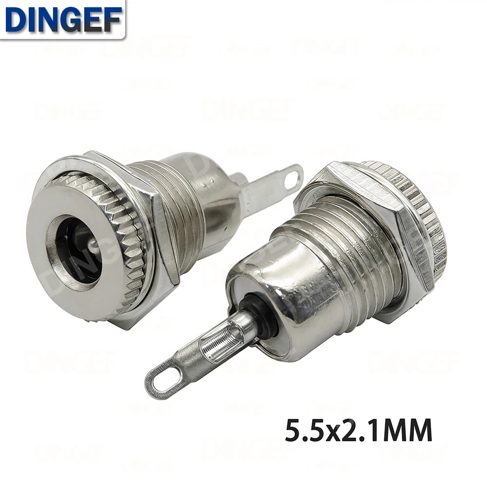5 unids/lote DC099 5,5mm x 2,1mm toma de corriente CC conector hembra de montaje en Panel DC-099 de Metal agujero abierto 11MM 5,5*2,1 5,5*2,5 - imagen 3